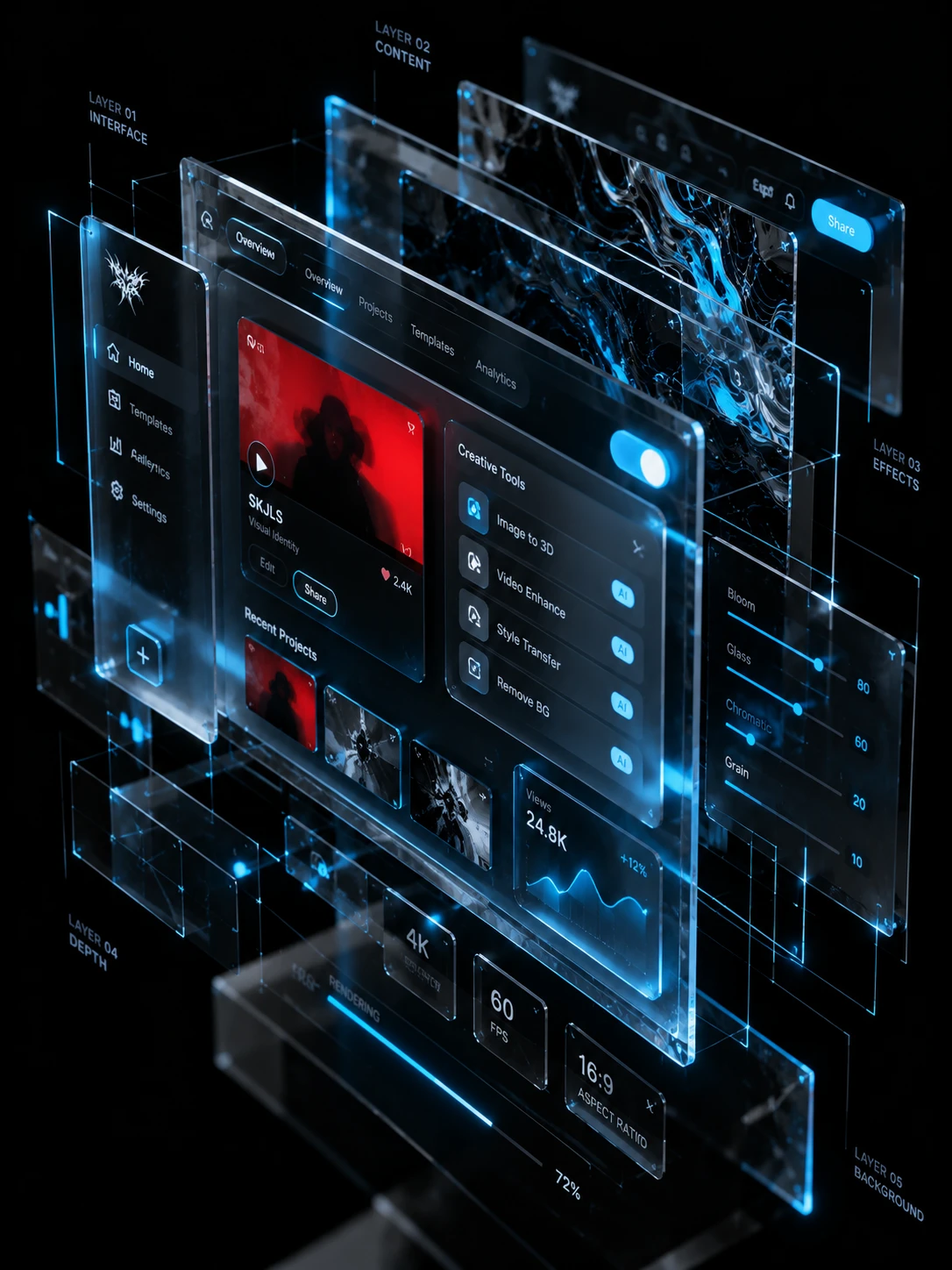 3D Cyber Portfolio Creative Tech
